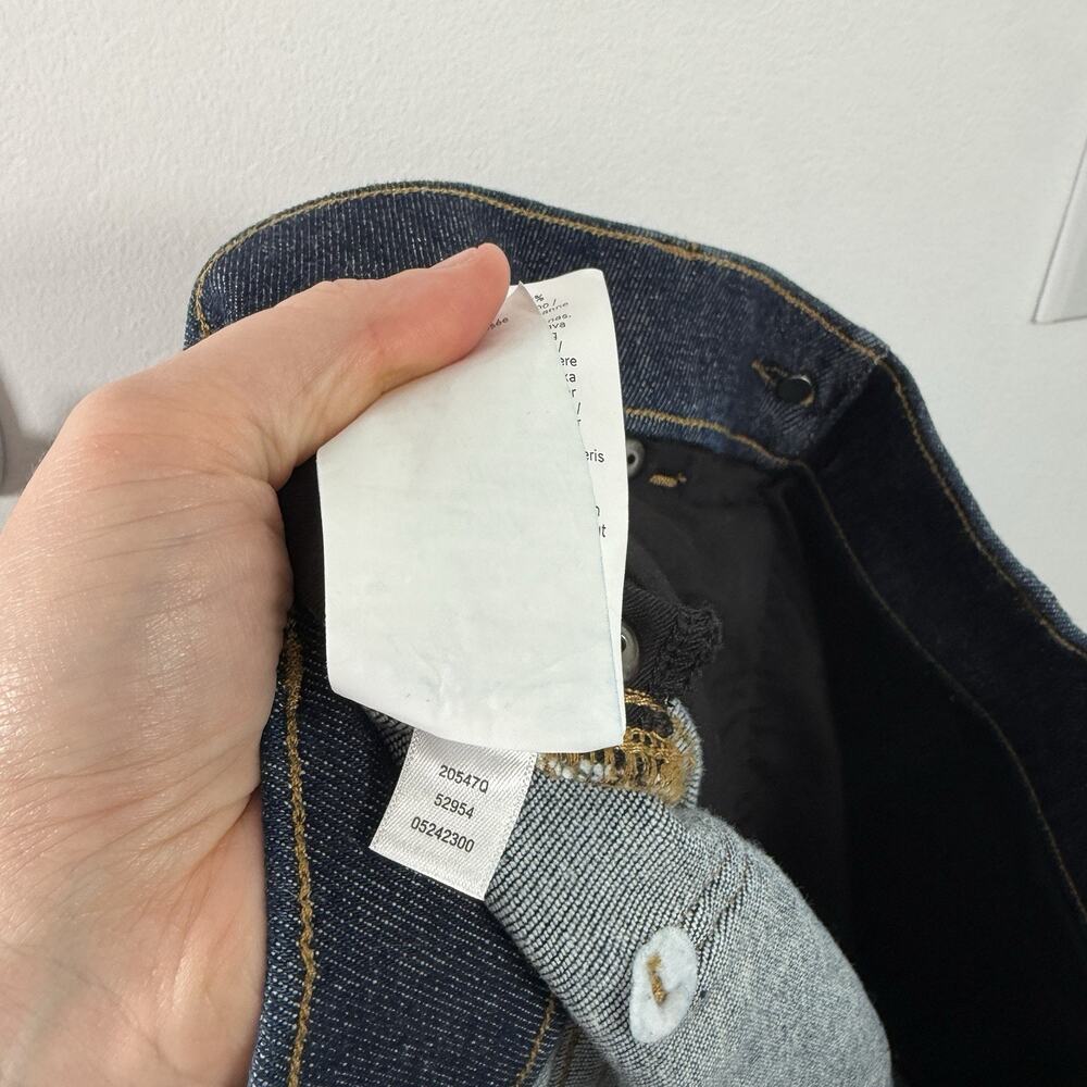 Spanx Wide Leg Pull On Jeans Raw Indigo Dark Wash Stretch Hi Rise Womens Large - Picture 11 of 11